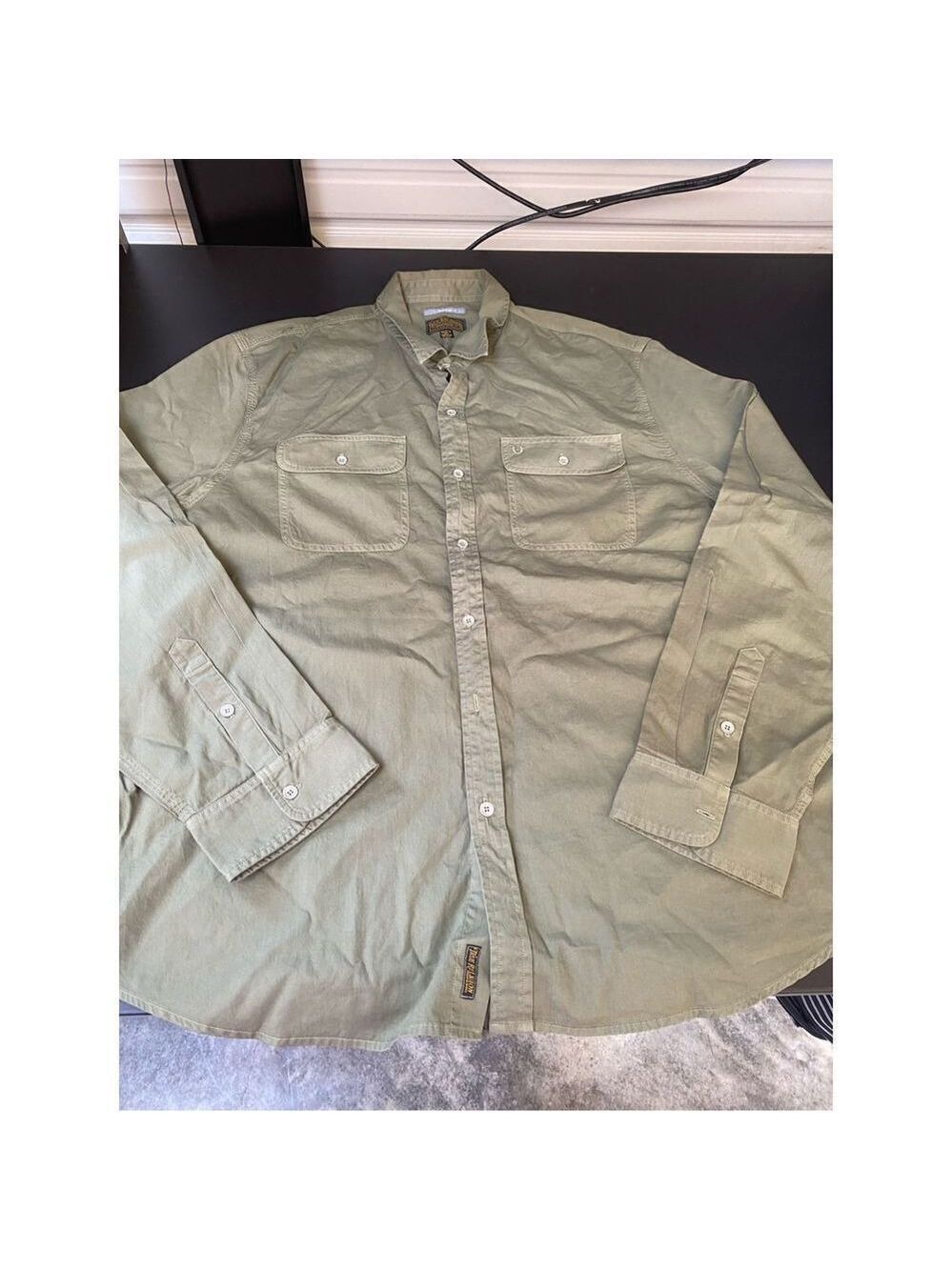 True Religion Men’s Button Down Green L/S Shirt 3xl